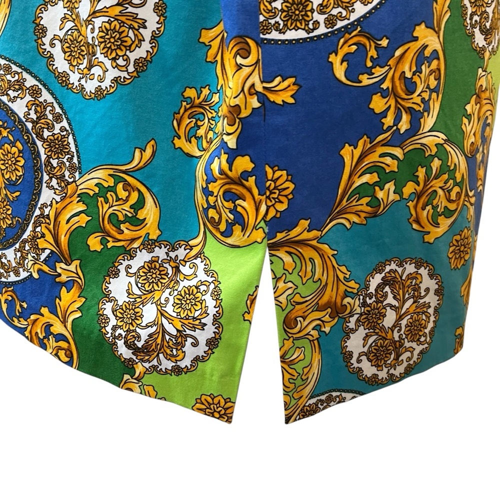Vintage Linea by Louis Dell’Olio filigree 3 piece lined skirt suit blue green M - Picture 9 of 16